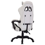 Racing Chair with RGB LED Lights Black and White Faux Leather