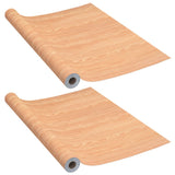 Self-adhesive Door Films 2 pcs Ahorn 210x90 cm PVC - Front View