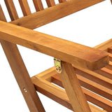 5 Piece Folding Garden Dining Set Solid Acacia Wood - Rear View