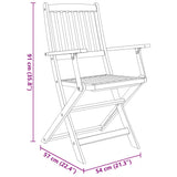 5 Piece Folding Garden Dining Set Solid Acacia Wood