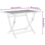 5 Piece Folding Garden Dining Set Solid Acacia Wood
