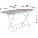7 Piece Folding Garden Dining Set Solid Wood Acacia - Low Angle