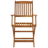 9 Piece Folding Garden Dining Set Solid Wood Acacia - Top-Down View