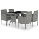 5 Piece Garden Dining Set Poly Rattan Anthracite & Grey