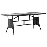 9 Piece Garden Dining Set Poly Rattan Black - 45-Degree Angle