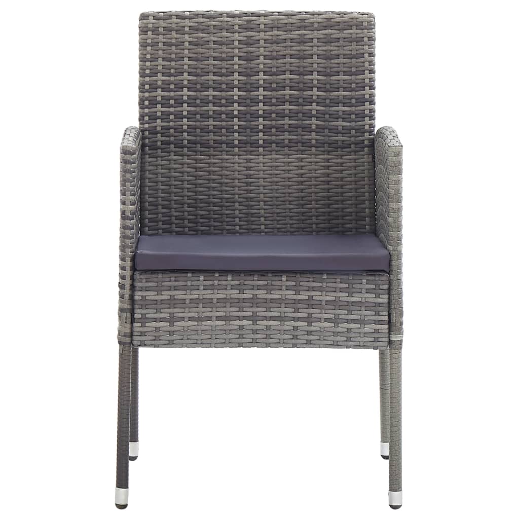 9 Piece Garden Dining Set Poly Rattan Anthracite & Grey