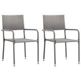 3 Piece Garden Dining Set Poly Rattan Anthracite & Grey - Side View