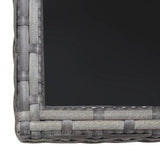 3 Piece Garden Dining Set Poly Rattan Anthracite & Grey - Low Angle