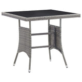 5 Piece Garden Dining Set Poly Rattan Grey - Close-Up Angle