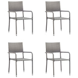 5 Piece Garden Dining Set Poly Rattan Anthracite & Grey - Side View