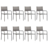 9 Piece Garden Dining Set Poly Rattan Anthracite & Grey - Side View