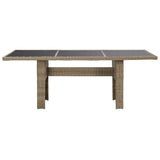 9 Piece Garden Dining Set Poly Rattan Brown