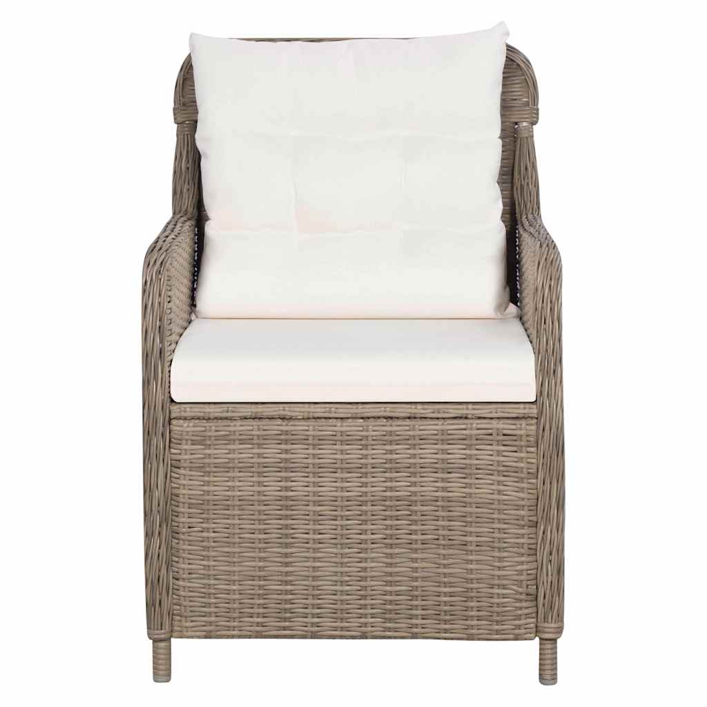 7 Piece Garden Dining Set Poly Rattan Brown