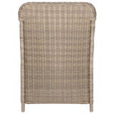 11 Piece Garden Dining Set Poly Rattan Brown - Rear View
