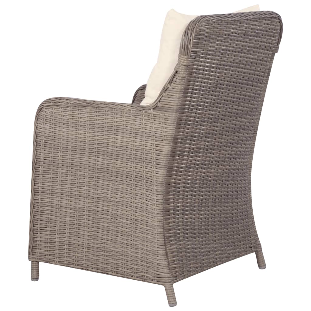 9 Piece Garden Dining Set Poly Rattan Brown