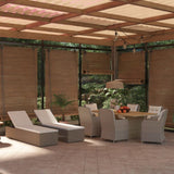 9 Piece Garden Dining Set Poly Rattan Brown
