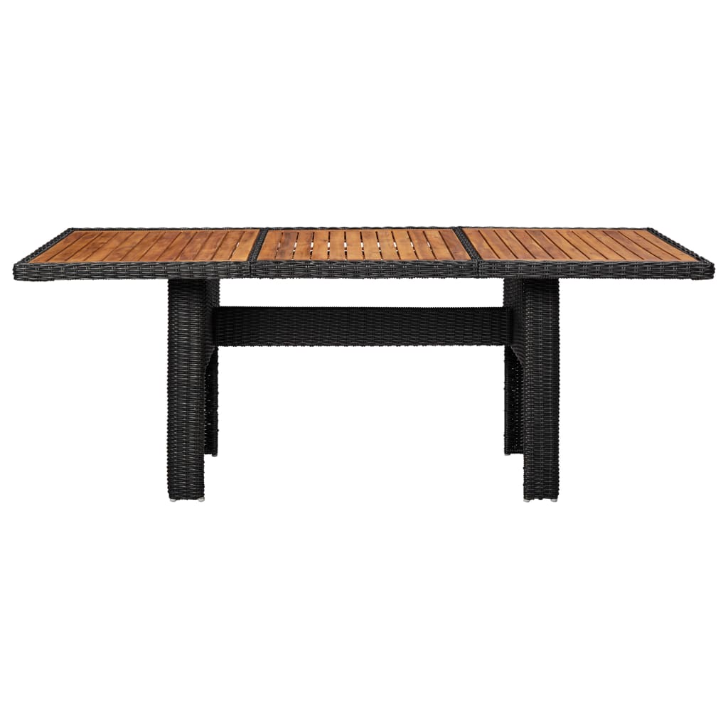 9 Piece Garden Dining Set Poly Rattan Black