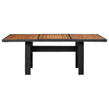 11 Piece Garden Dining Set Poly Rattan Black - Top-Down View