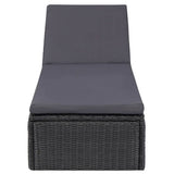 9 Piece Garden Dining Set Poly Rattan Black