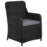 9 Piece Garden Dining Set Poly Rattan Black - Top-Down View
