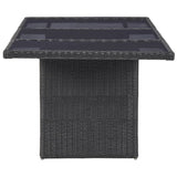 7 Piece Garden Dining Set Poly Rattan Black - Extra Image