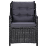 7 Piece Garden Dining Set Poly Rattan Black