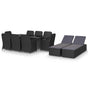 11 Piece Garden Dining Set Poly Rattan Black