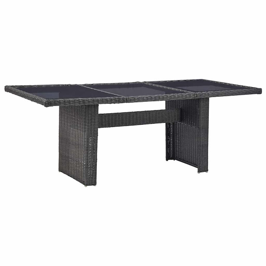 11 Piece Garden Dining Set Poly Rattan Black