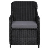 11 Piece Garden Dining Set Poly Rattan Black - Top-Down View