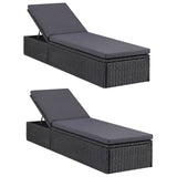 11 Piece Garden Dining Set Poly Rattan Black - Close-Up Angle