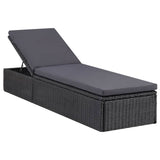 11 Piece Garden Dining Set Poly Rattan Black - Low Angle