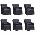 9 Piece Garden Dining Set Poly Rattan Black