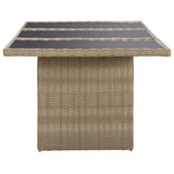 7 Piece Garden Dining Set Poly Rattan Brown