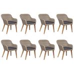 9 Piece Garden Dining Set Poly Rattan Brown