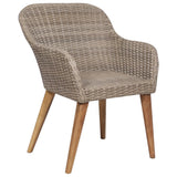 9 Piece Garden Dining Set Poly Rattan Brown