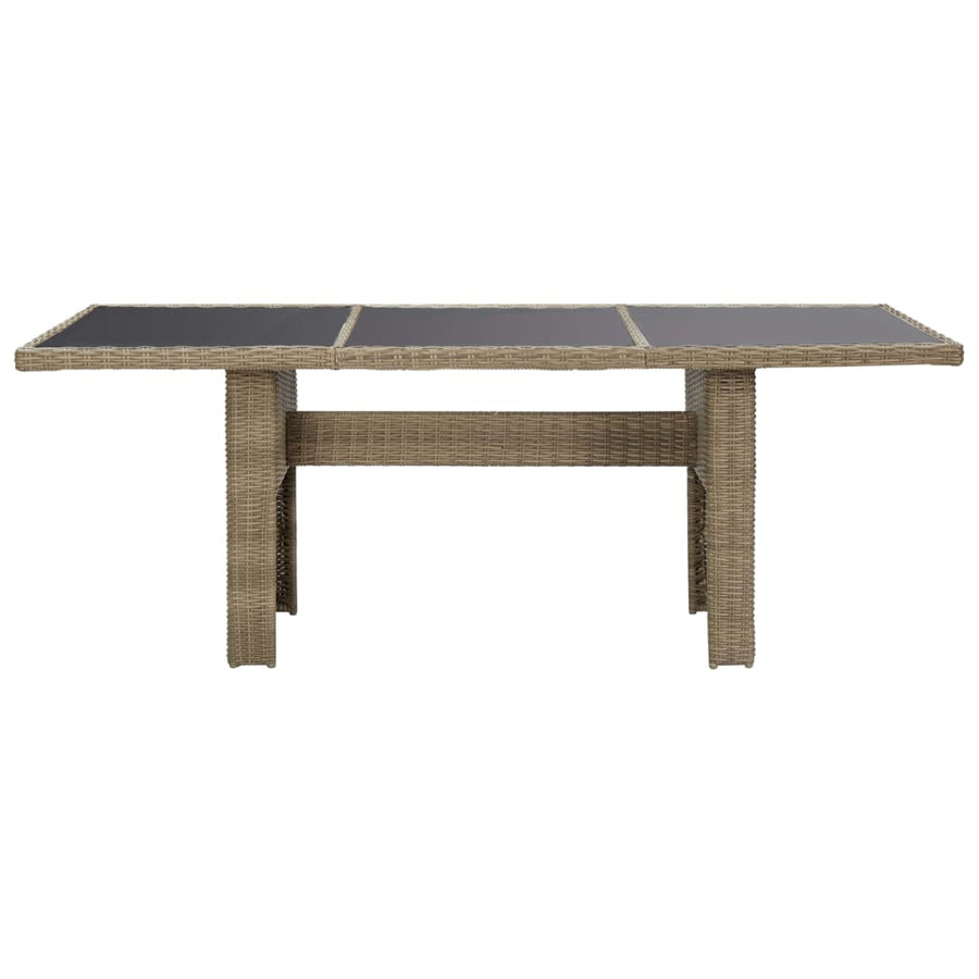 9 Piece Garden Dining Set Poly Rattan Brown