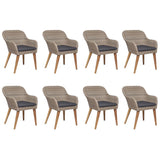 9 Piece Garden Dining Set Poly Rattan Brown