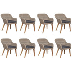 9 Piece Garden Dining Set Poly Rattan Brown