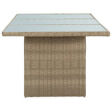 9 Piece Garden Dining Set Poly Rattan Brown