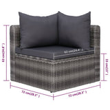 9 Piece Garden Lounge Set with Cushions Poly Rattan Grey - Extra Image