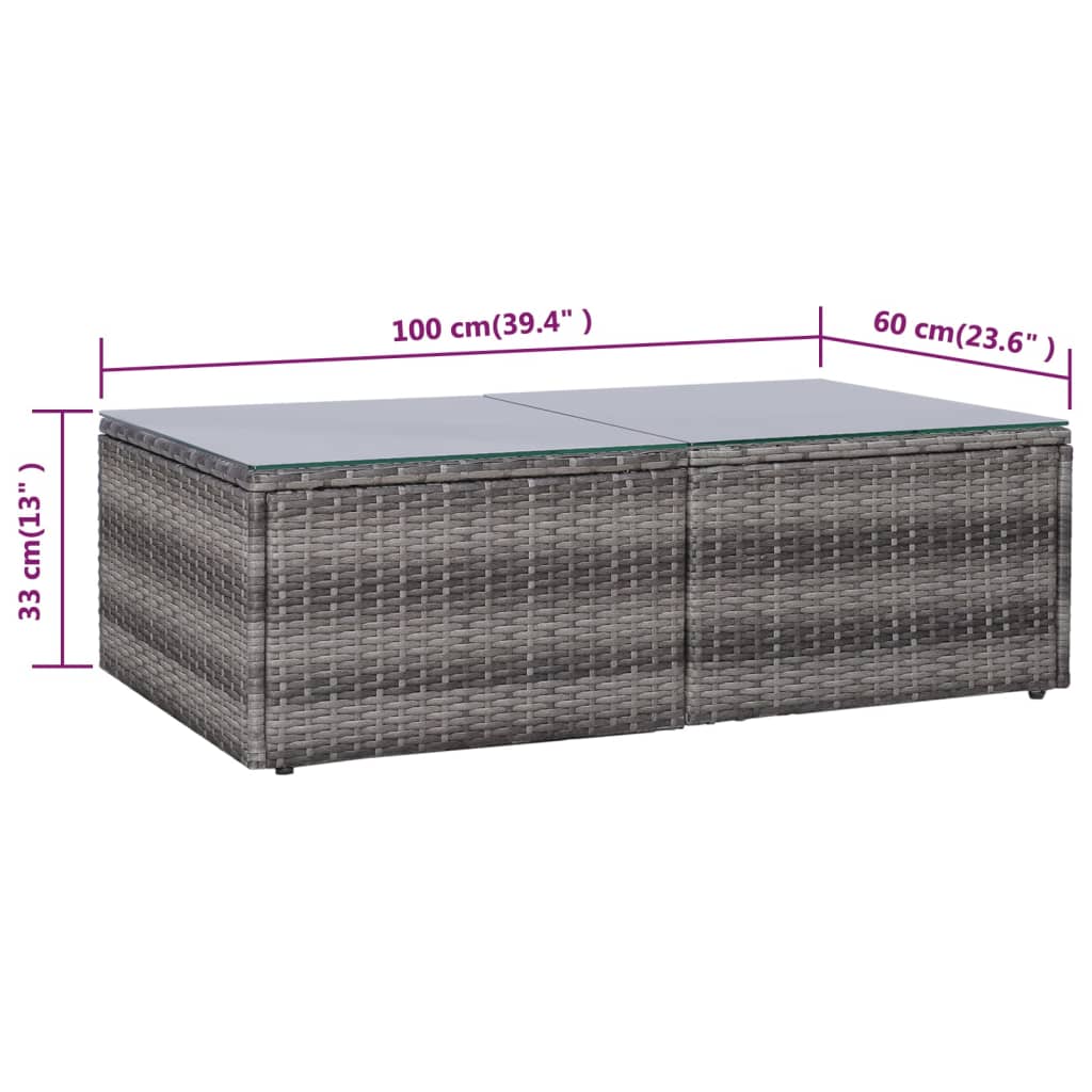 9 Piece Garden Lounge Set with Cushions Poly Rattan Grey