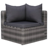 10 Piece Garden Lounge Set with Cushions Poly Rattan Grey