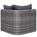 10 Piece Garden Lounge Set with Cushions Poly Rattan Grey