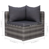 10 Piece Garden Lounge Set with Cushions Poly Rattan Grey