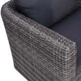 8 Piece Garden Lounge Set with Cushions Poly Rattan Grey - Close-Up Angle