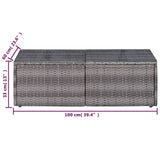 8 Piece Garden Lounge Set with Cushions Poly Rattan Grey