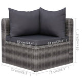 9 Piece Garden Lounge Set with Cushions Poly Rattan Grey - Extra Image