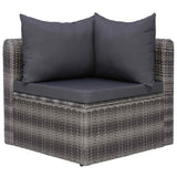 7 Piece Garden Lounge Set with Cushions Poly Rattan Grey