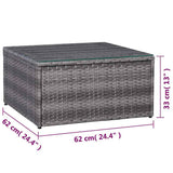 8 Piece Garden Lounge Set with Cushions Poly Rattan Grey