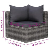 8 Piece Garden Lounge Set with Cushions Poly Rattan Grey - Extra Image
